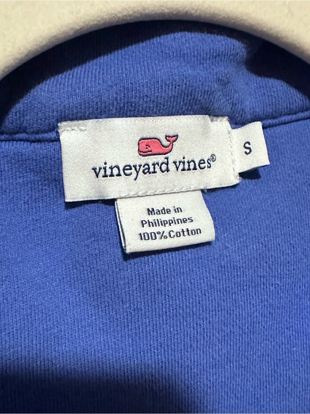Vineyard Vines Shep Shirt Small Blue Striped Quarter Zip Pullover 100% Cotton - Picture 10 of 10